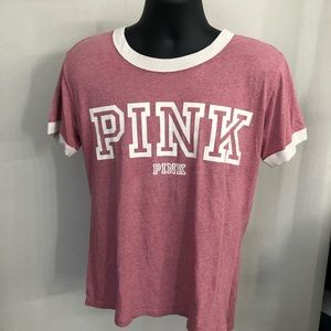 PINK Victoria’s Secret Graphic Pink T Shirt L